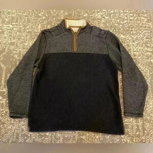 Dakota Grizzly Sweater Mens 1/4 Zip Long Sleeve Pullover size Large color Gray